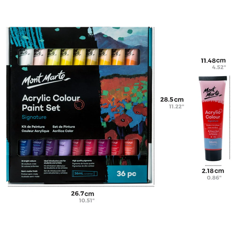 Acrylic Colour Paint Set Signature 36pc x 36ml - Image 3