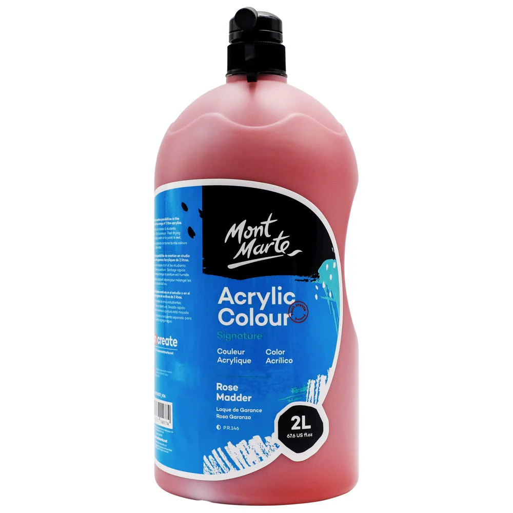 Acrylic Colour Paint Signature 2L Bottle with Pump – Rose Madder