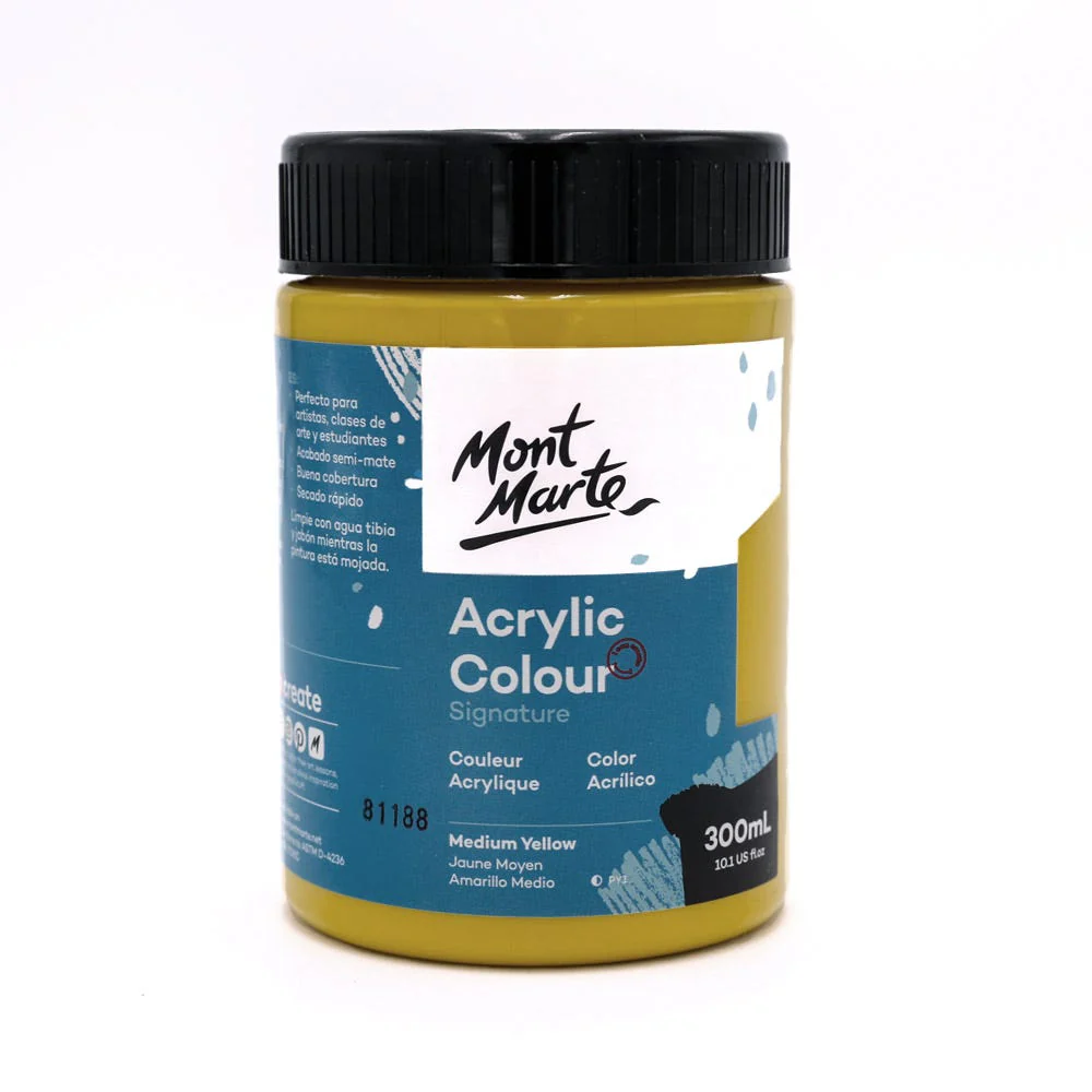 Acrylic Colour Paint Signature 300ml - Medium Yellow