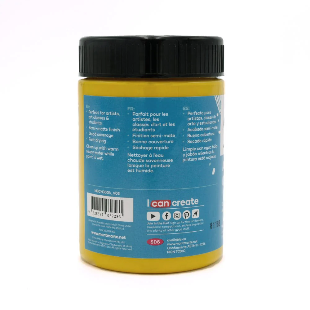 Acrylic Colour Paint Signature 300ml - Medium Yellow - Image 2
