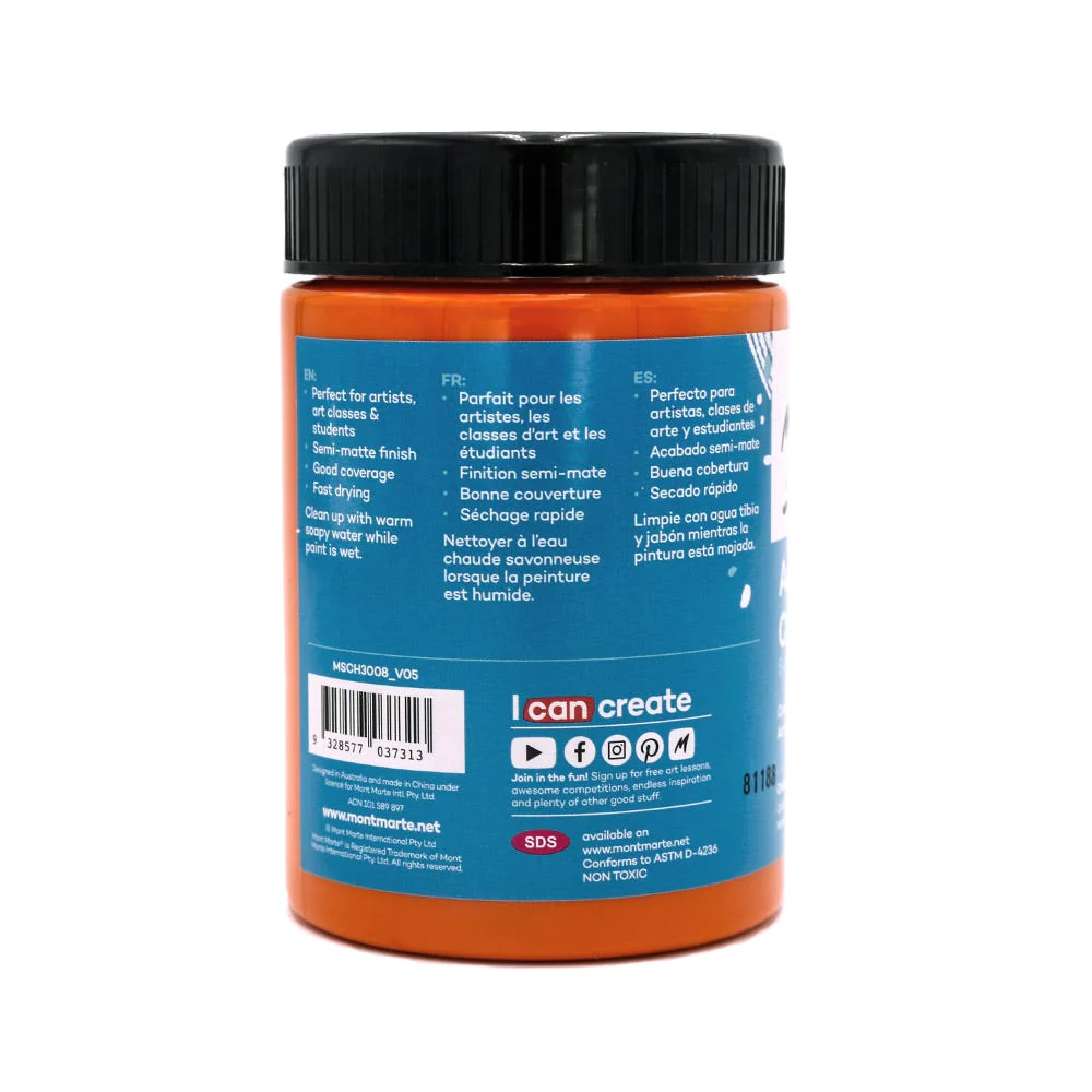 Acrylic Colour Paint Signature 300ml - Orange - Image 2