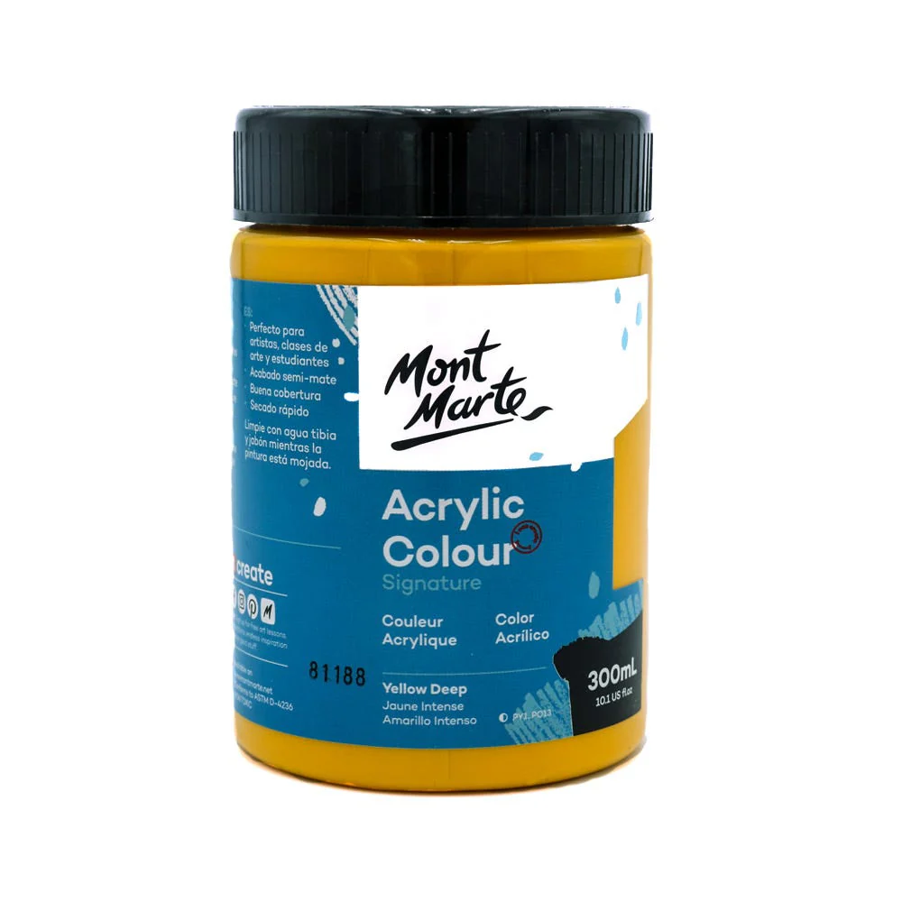 Acrylic Colour Paint Signature 300ml - Yellow Deep - Image 3