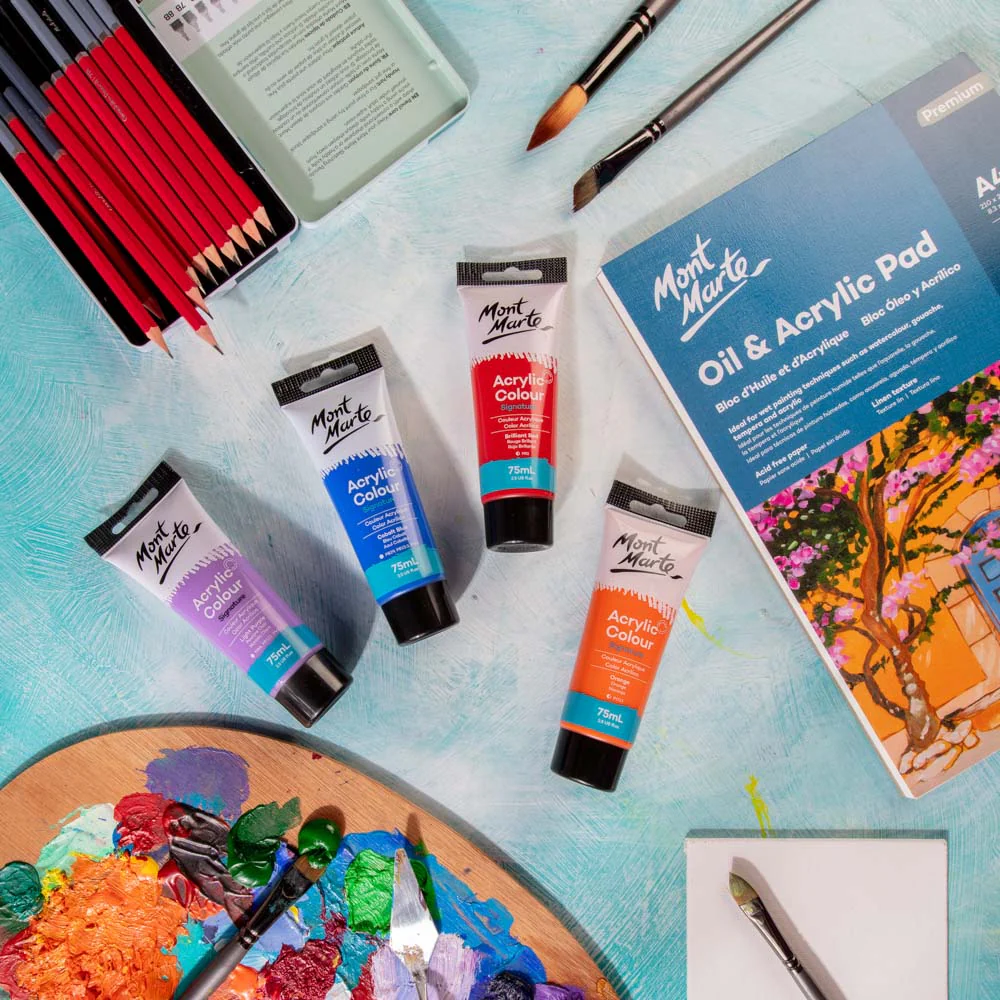 Acrylic Colour Paint Signature 75ml Tube - Brilliant Red - Image 7