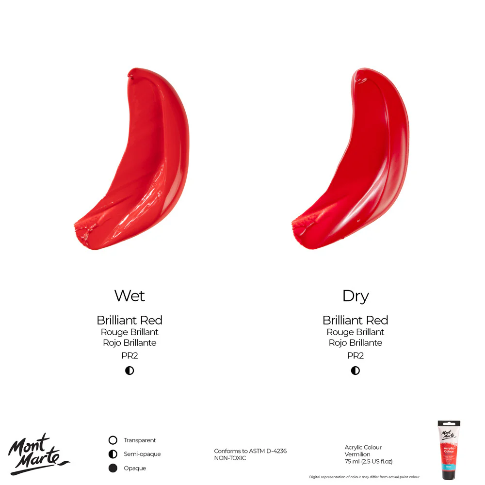 Acrylic Colour Paint Signature 75ml Tube - Brilliant Red - Image 9
