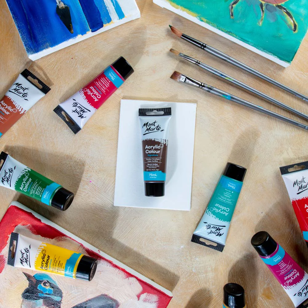 Acrylic Colour Paint Signature 75ml Tube - Burnt Umber - Image 9
