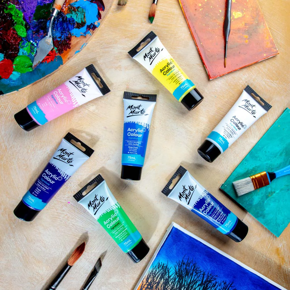 Acrylic Colour Paint Signature 75ml Tube - Deep Cyan - Image 8