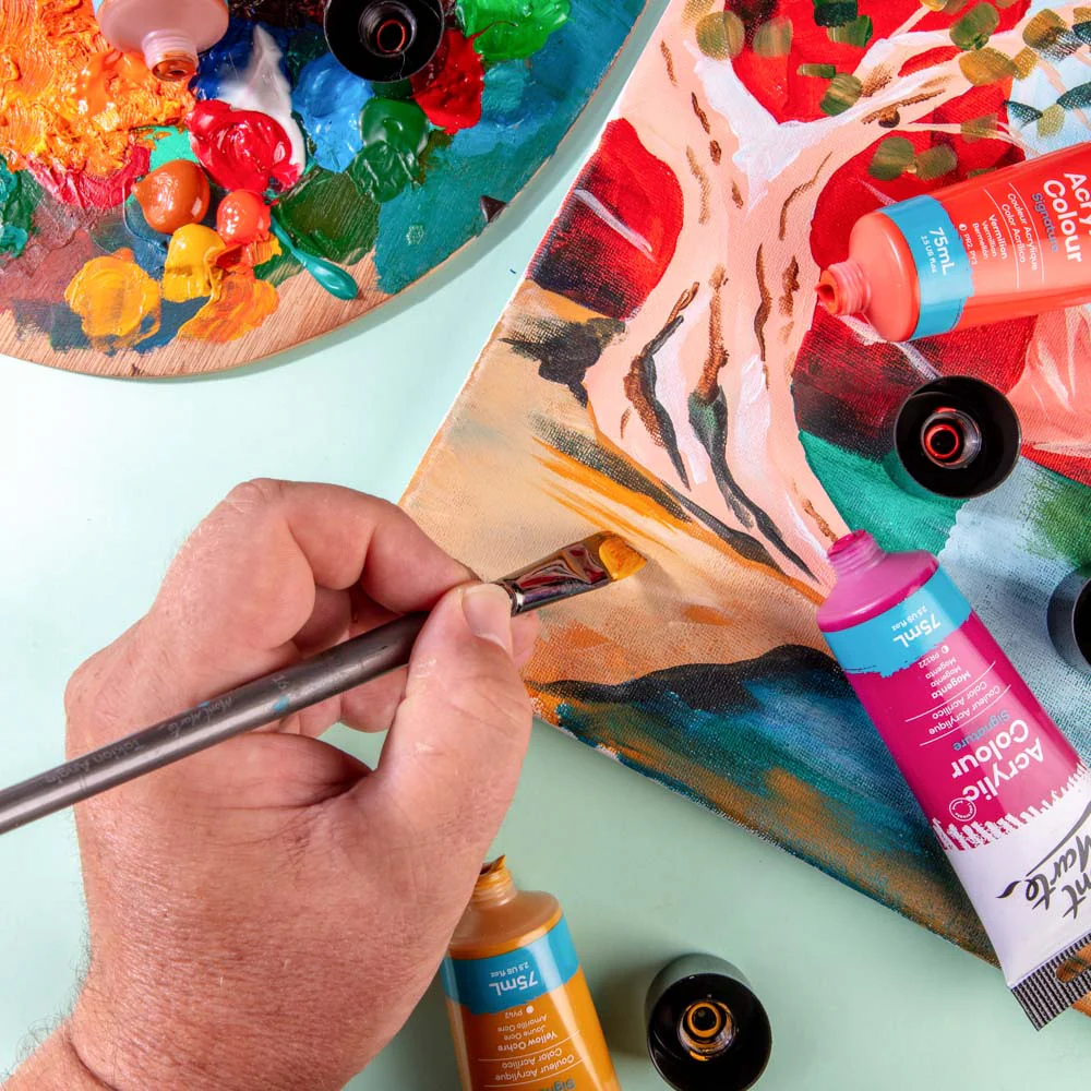 Acrylic Colour Paint Signature 75ml Tube - Magenta - Image 7