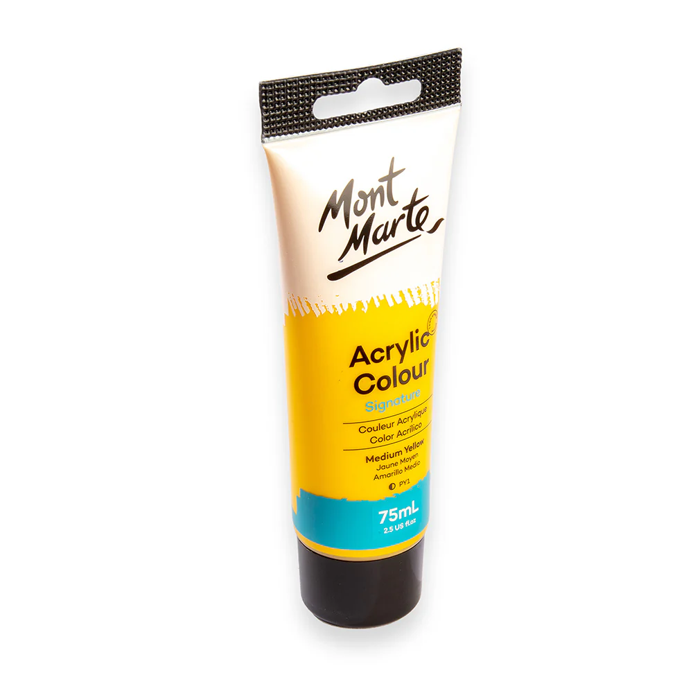 Acrylic Colour Paint Signature 75ml Tube - Medium Yellow - Image 3