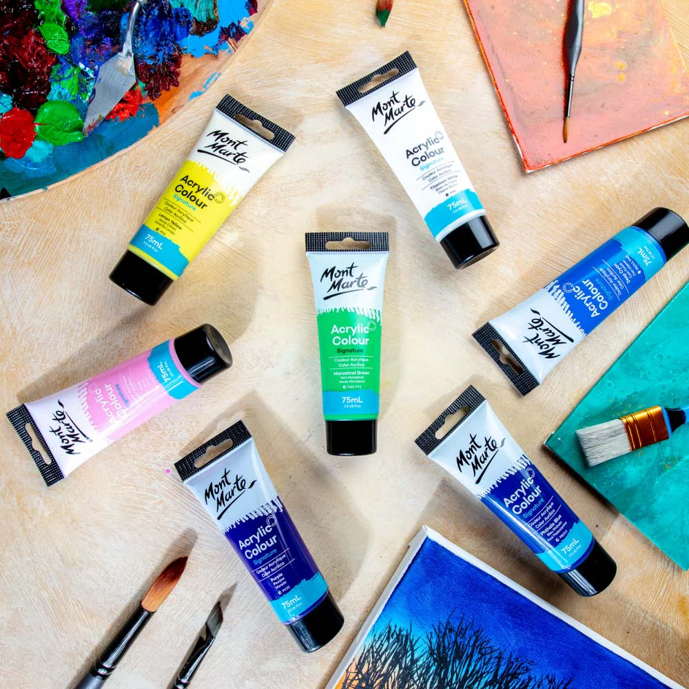 Acrylic Colour Paint Signature 75ml Tube - Monastral Green - Image 8