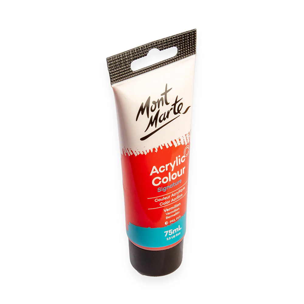 Acrylic Colour Paint Signature 75ml Tube - Vermilion - Image 3