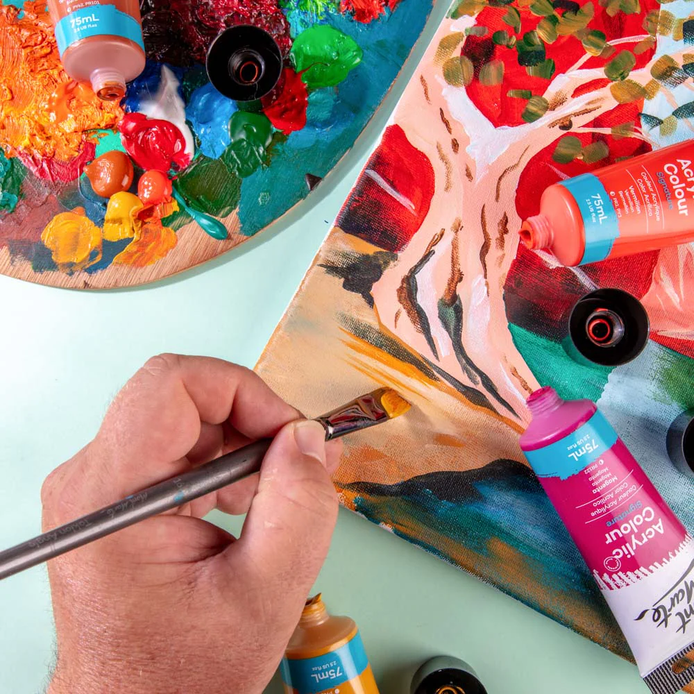 Acrylic Colour Paint Signature 75ml Tube - Vermilion - Image 7