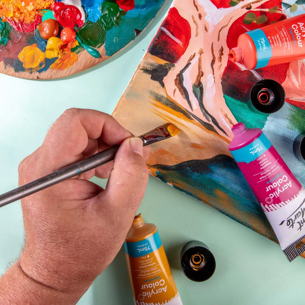 Acrylic Colour Paint Signature 75ml Tube - Yellow Ochre - Image 8