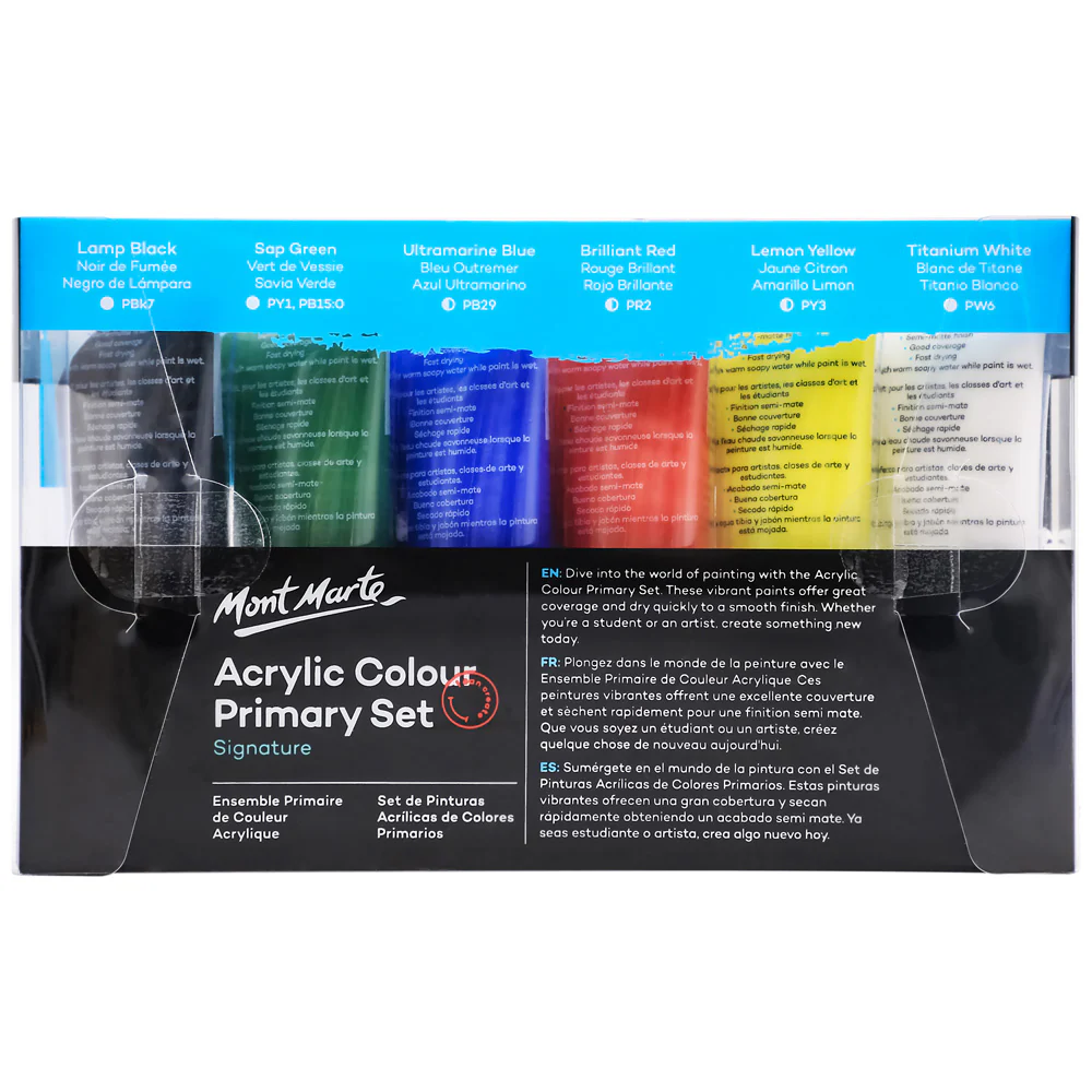 Acrylic Colour Primary Set Signature 6pc x 50ml - Image 2