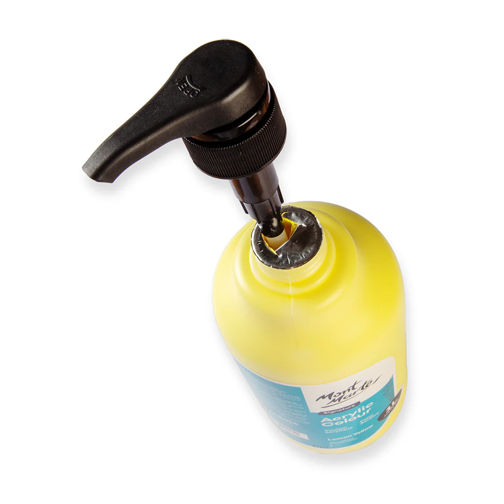 Acrylic Colour Signature 1L Bottle with Pump - Lemon Yellow - Image 7