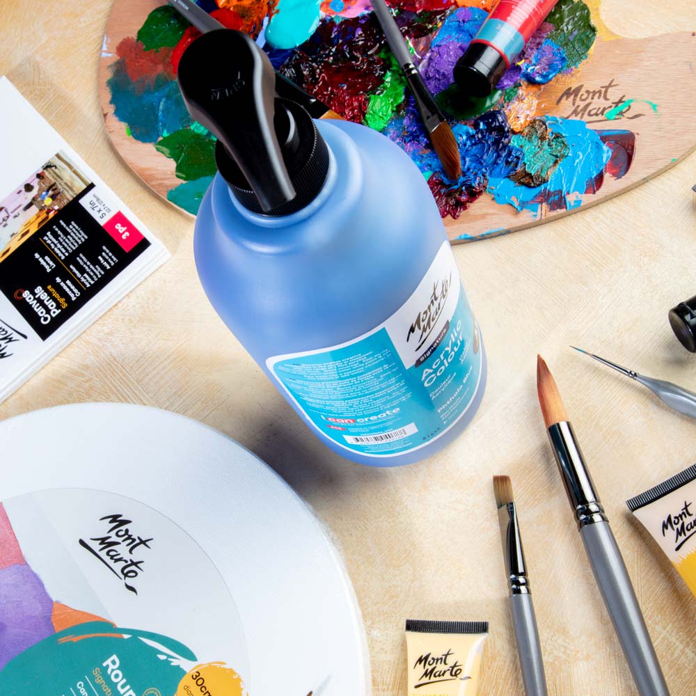 Acrylic Colour Signature 1L Bottle with Pump - Phthalo Blue - Image 8