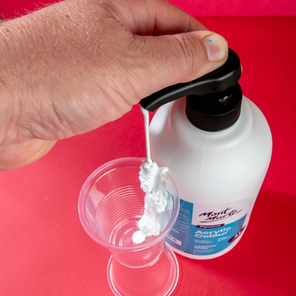 Acrylic Colour Signature 1L Bottle with Pump - Titanium White - Image 7