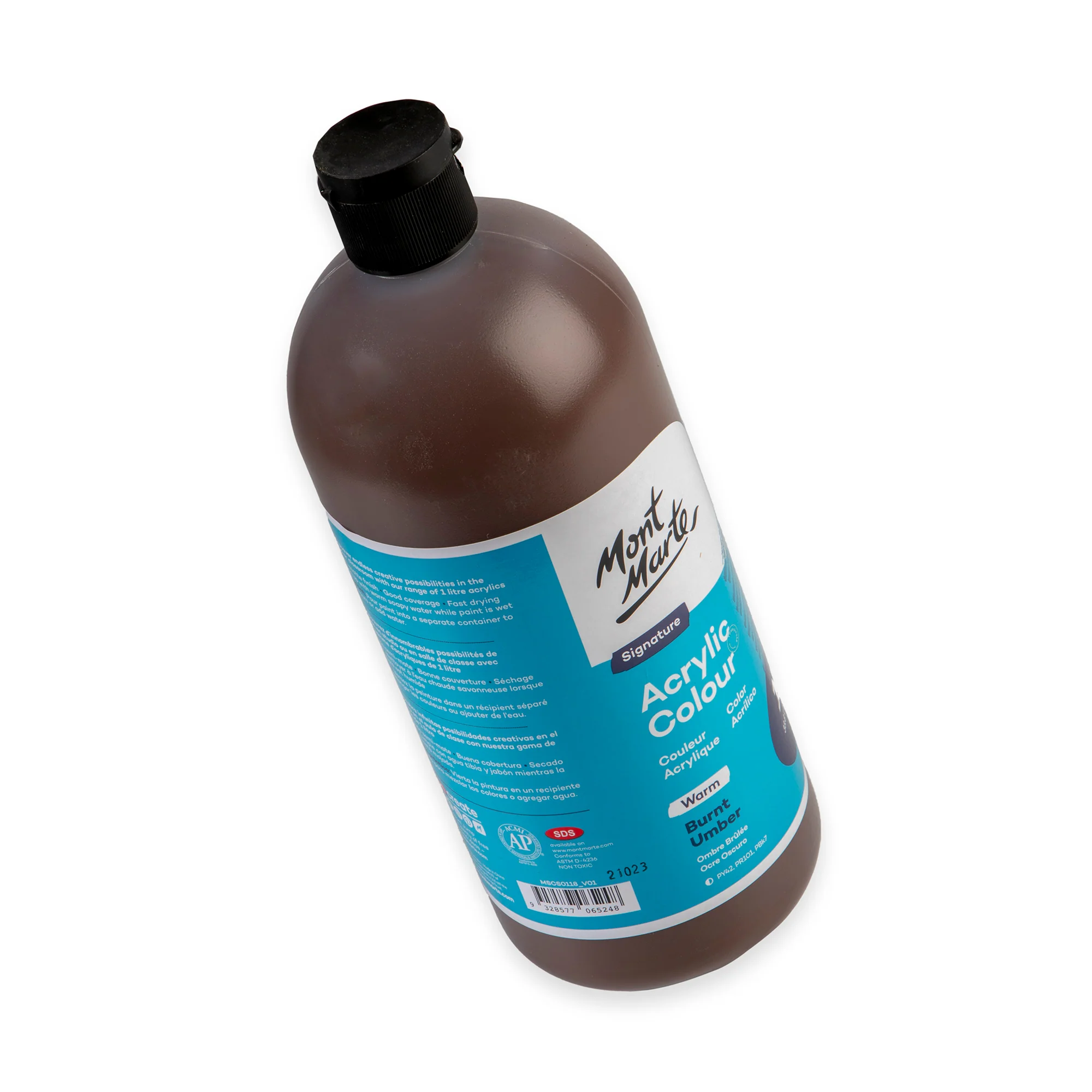 Acrylic Colour Signature 1L Squeeze Bottle - Burnt Umber - Image 3