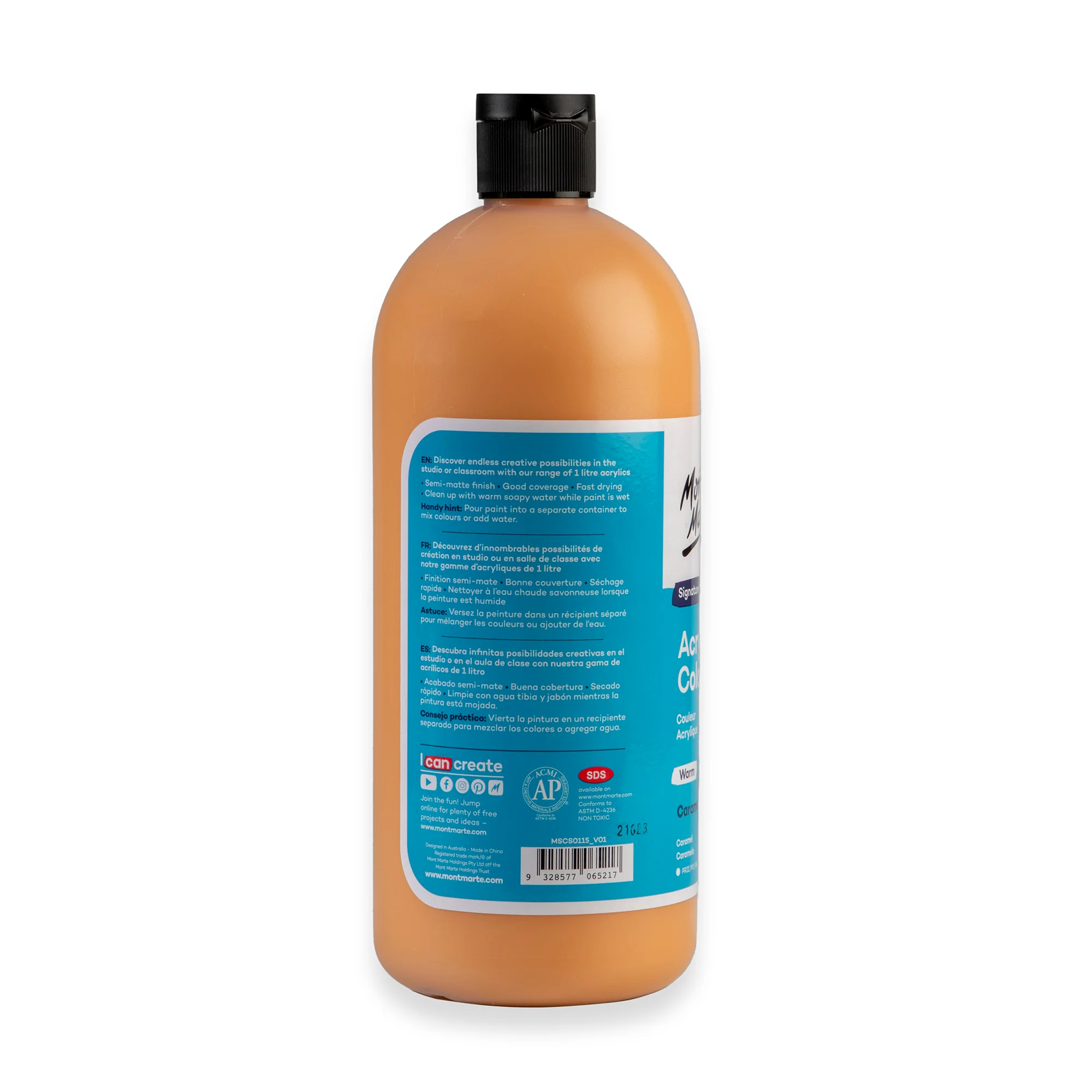 Acrylic Colour Signature 1L Squeeze Bottle - Caramel - Image 2
