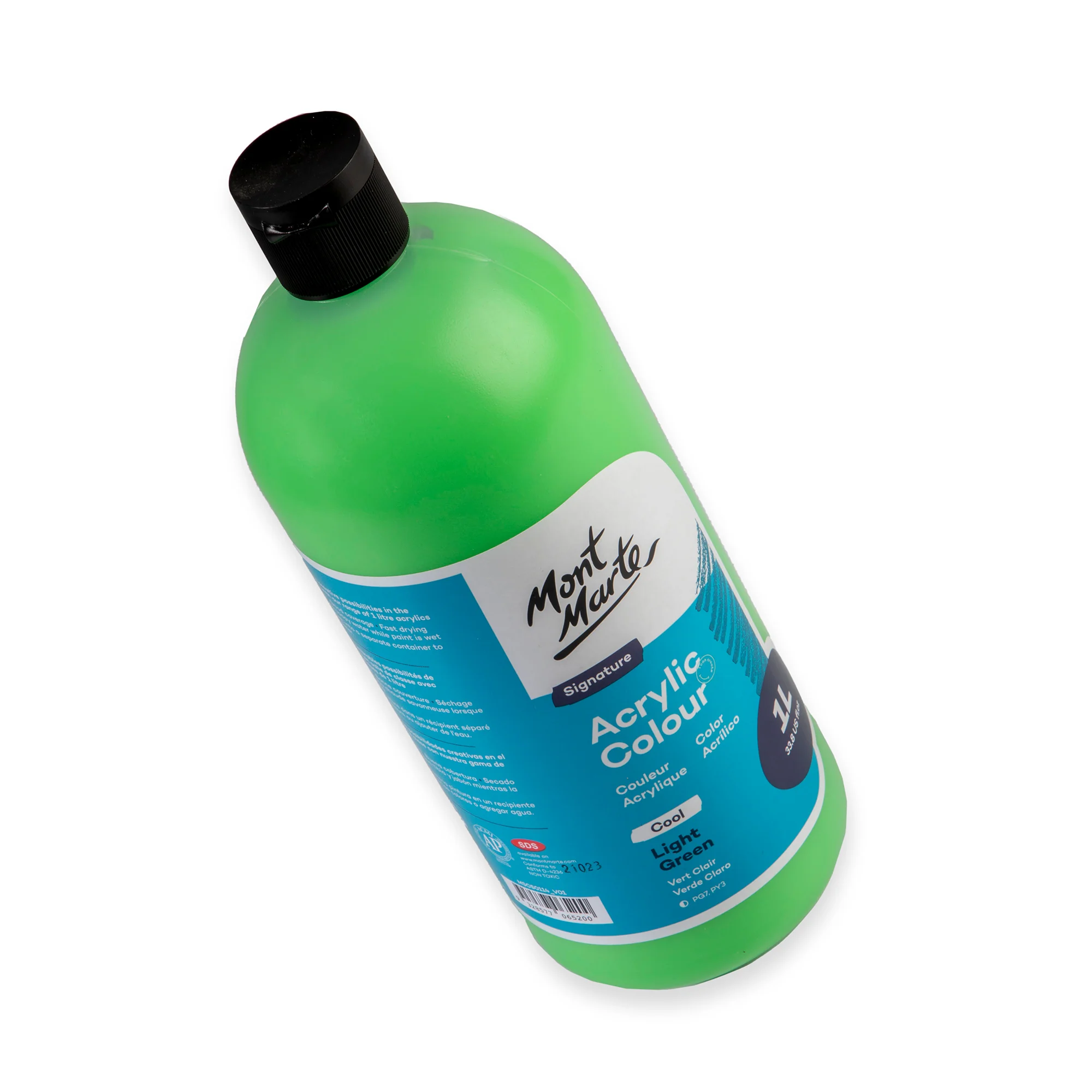 Acrylic Colour Signature 1L Squeeze Bottle - Light Green - Image 3