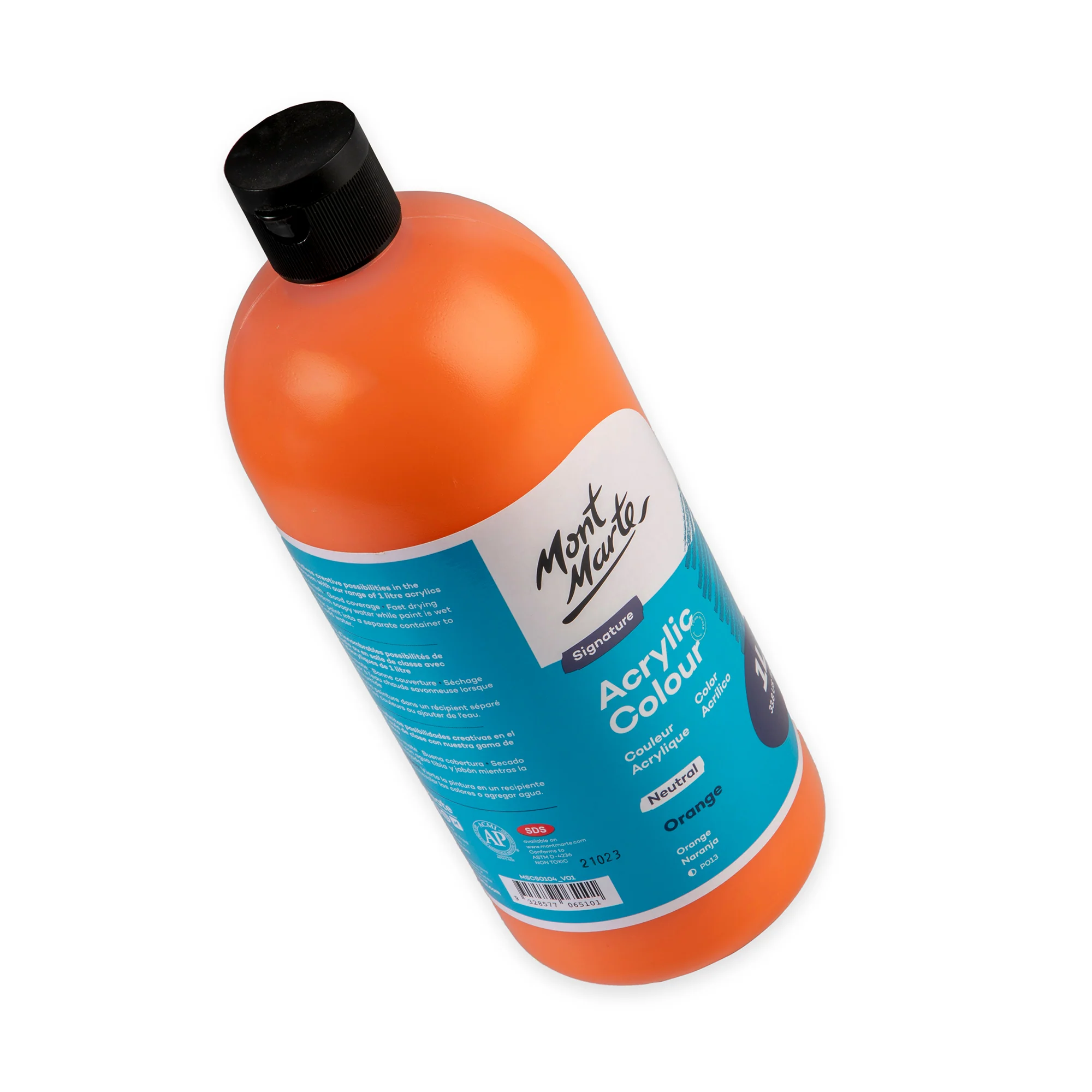 Acrylic Colour Signature 1L Squeeze Bottle - Orange - Image 3