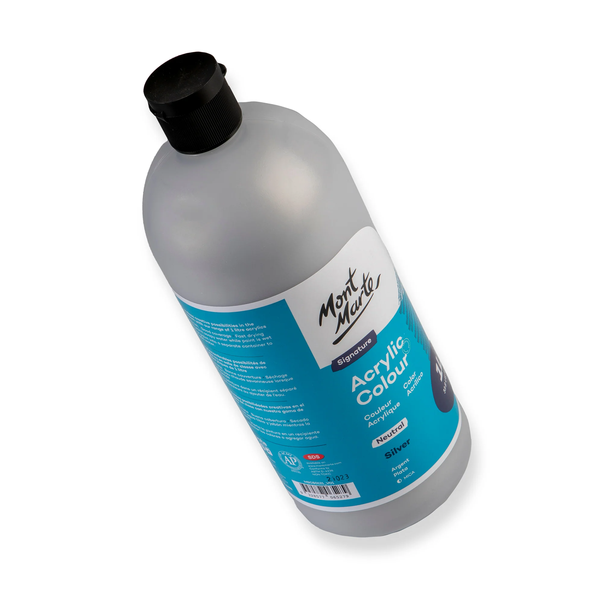 Acrylic Colour Signature 1L Squeeze Bottle - Silver - Image 3