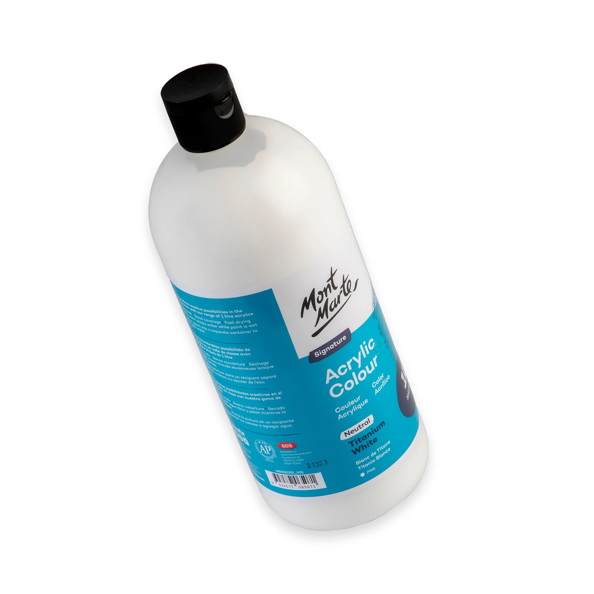 Acrylic Colour Signature 1L Squeeze Bottle - Titanium White - Image 3