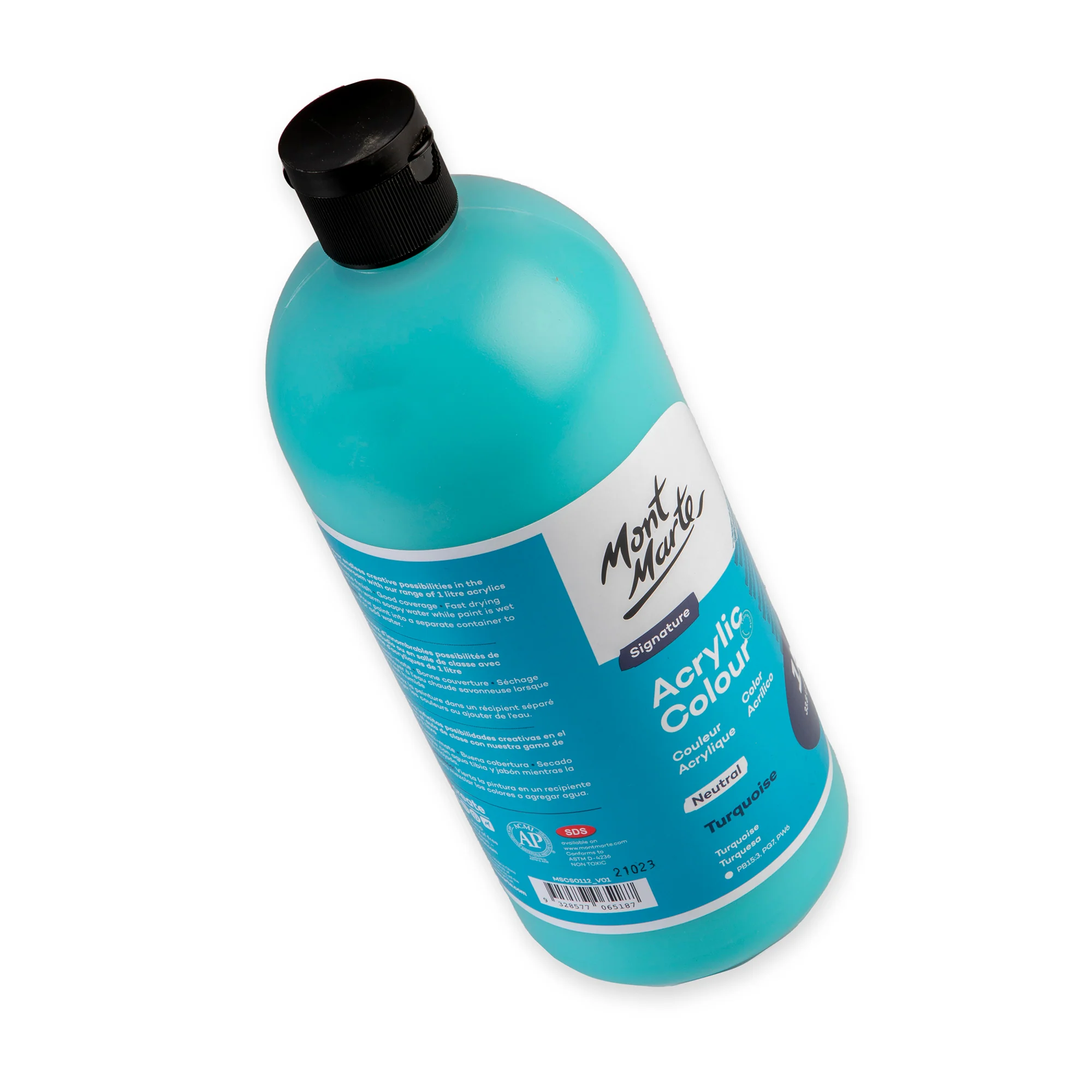 Acrylic Colour Signature 1L Squeeze Bottle - Turquoise - Image 3