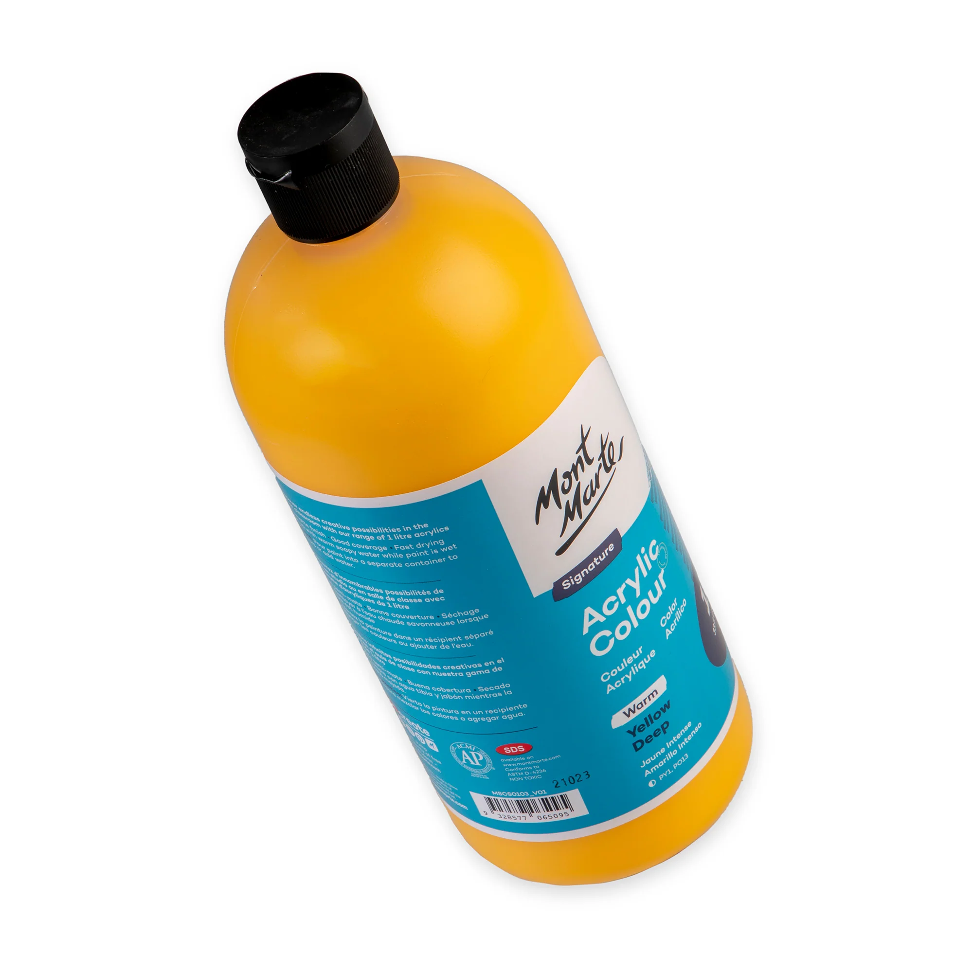 Acrylic Colour Signature 1L Squeeze Bottle - Yellow Deep - Image 3