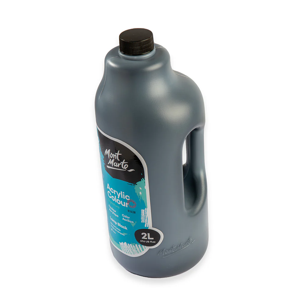 Acrylic Colour Paint Signature 2L Bottle with Pump - Lamp Black - Image 2