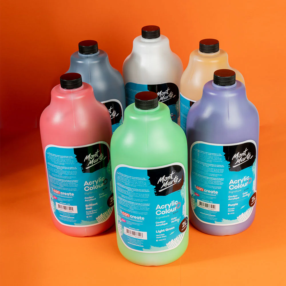 Acrylic Colour Paint Signature 2L Bottle with Pump - Lamp Black - Image 9