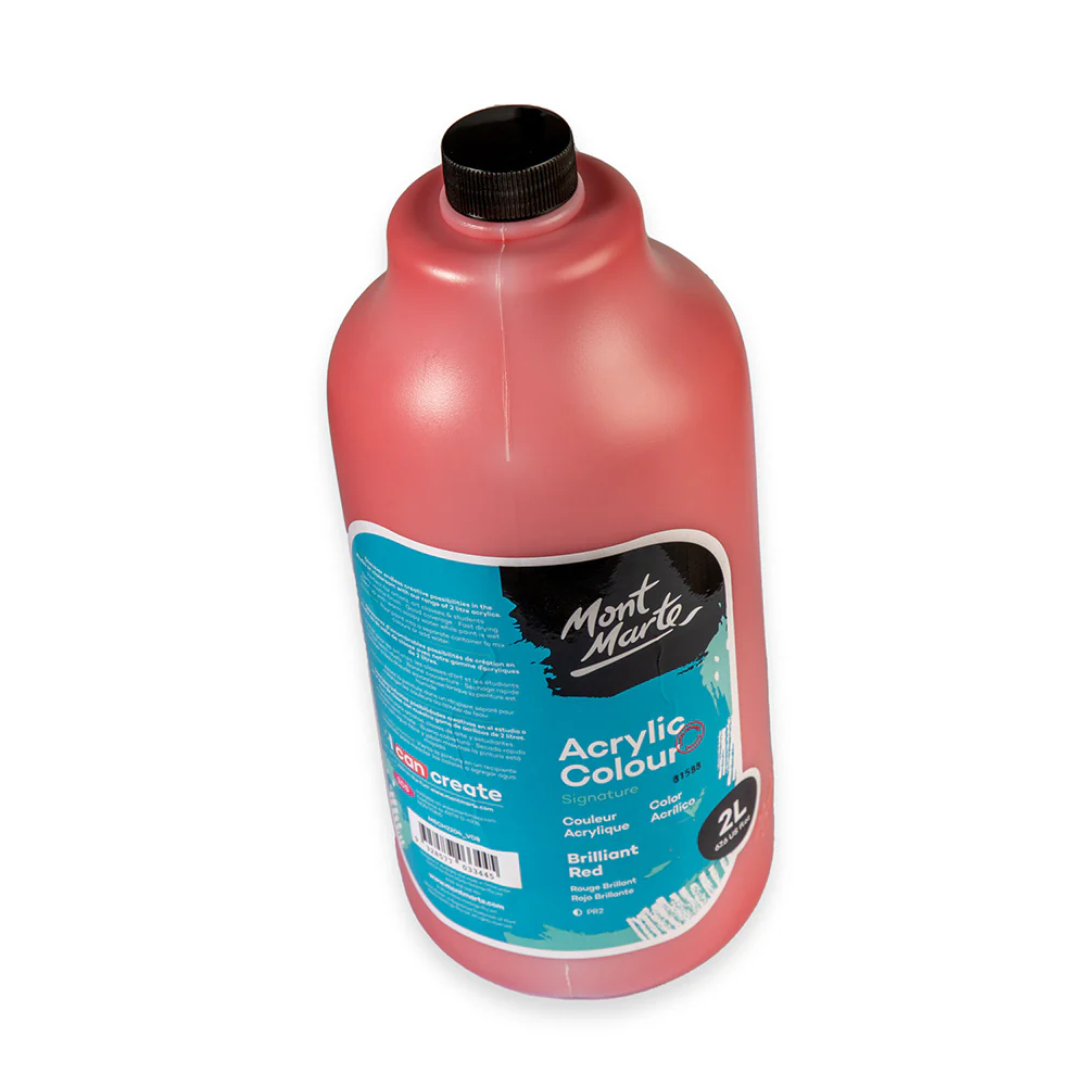 Acrylic Colour Paint Signature 2L Bottle with Pump – Brilliant Red - Image 2
