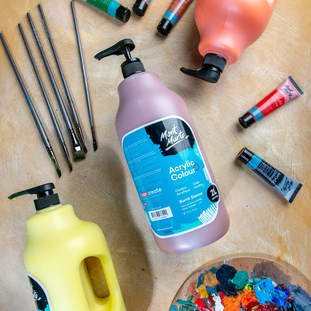 Acrylic Colour Paint Signature 2L Bottle with Pump – Burnt Sienna - Image 10