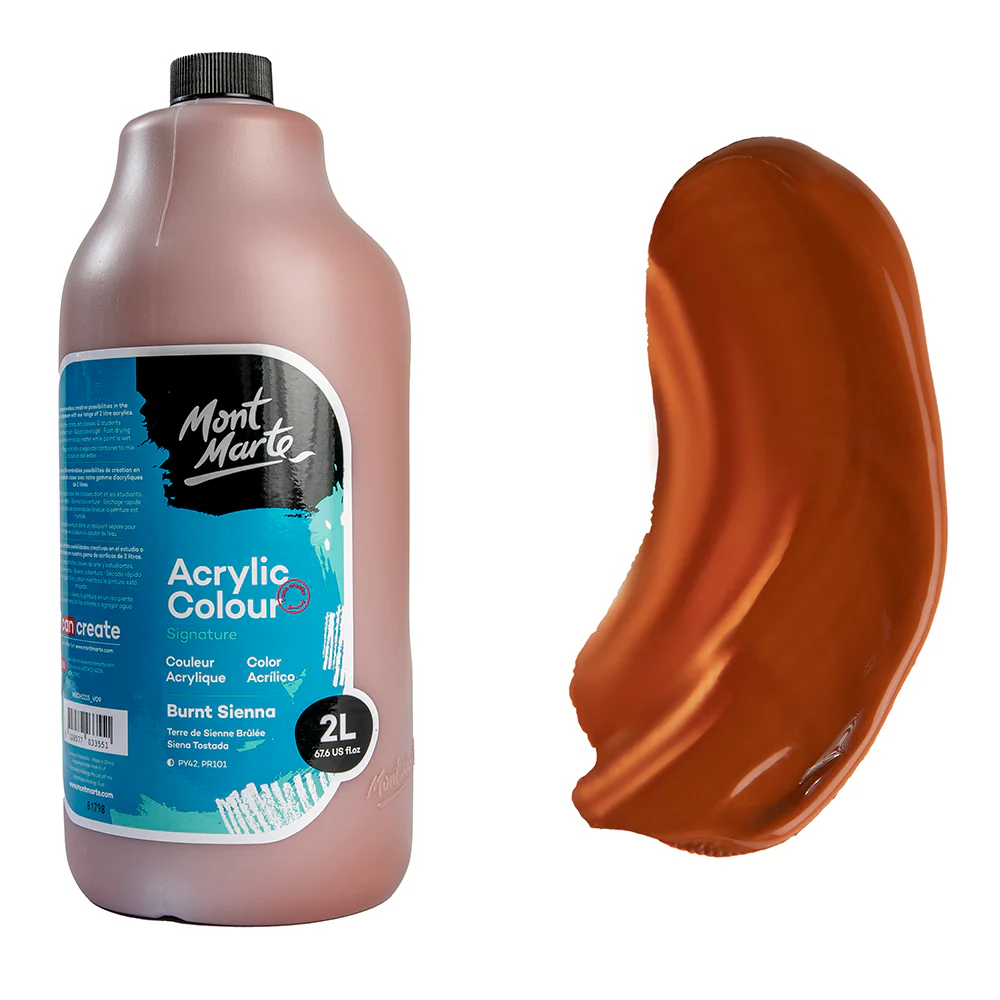 Acrylic Colour Paint Signature 2L Bottle with Pump – Burnt Sienna - Image 14