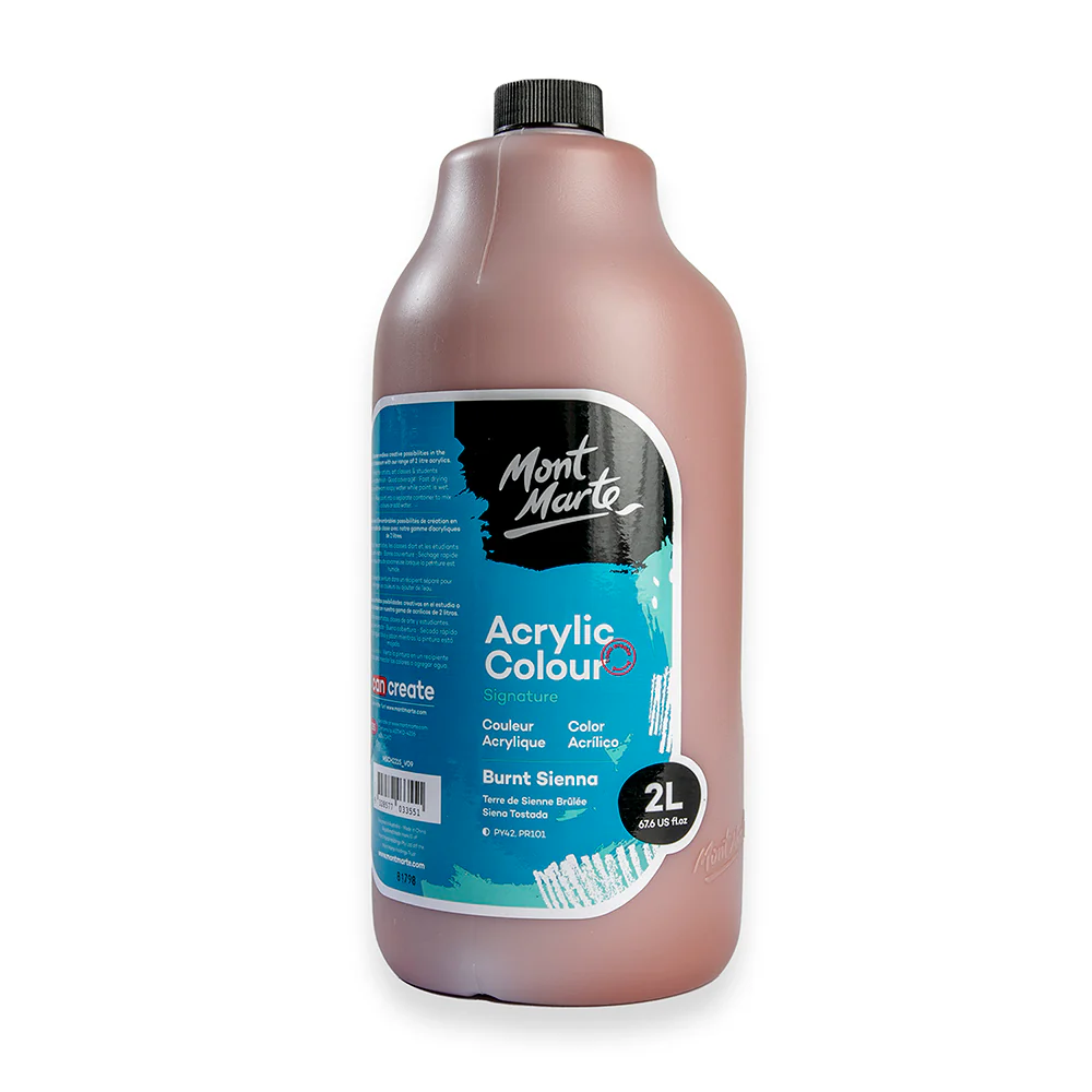 Acrylic Colour Paint Signature 2L Bottle with Pump – Burnt Sienna - Image 2