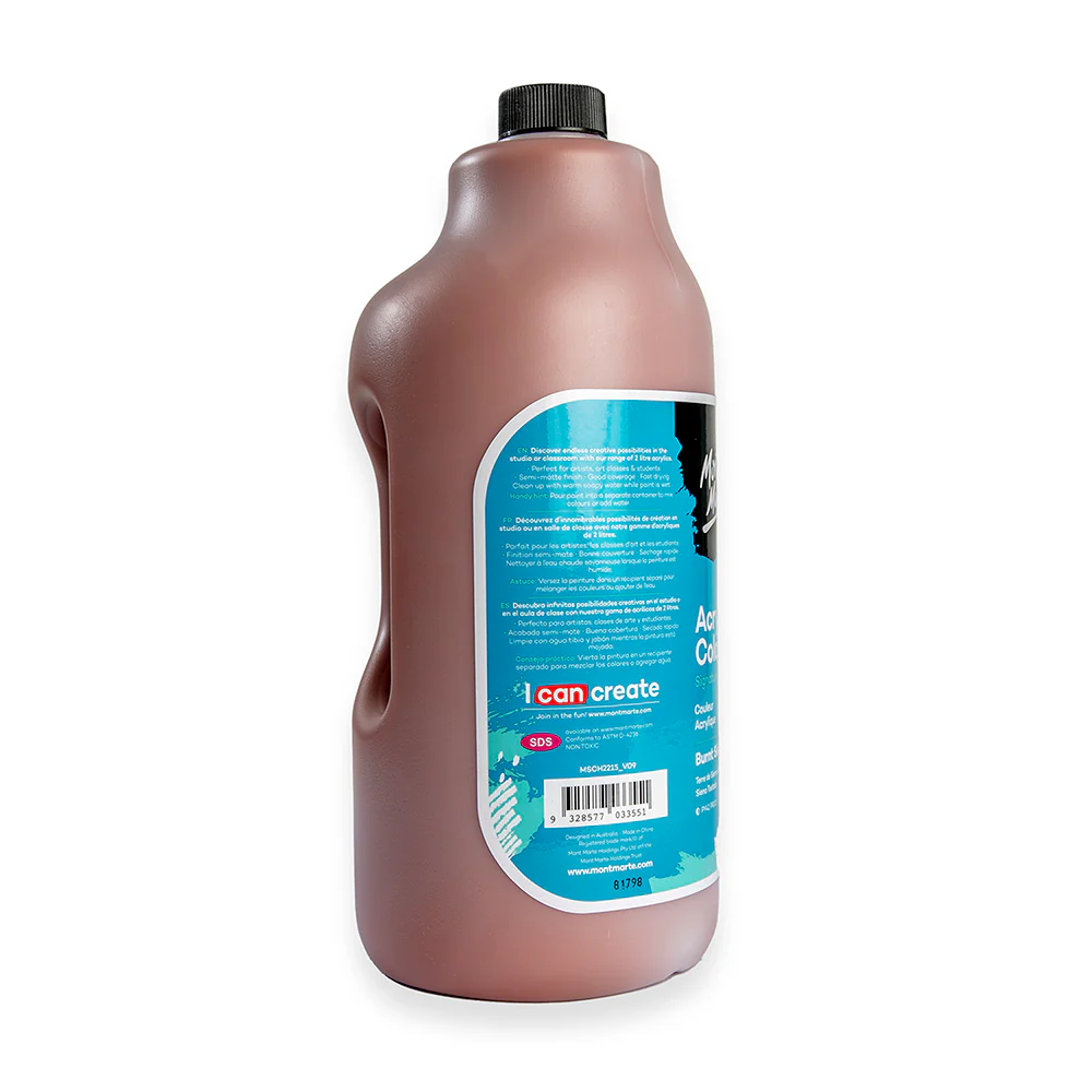 Acrylic Colour Paint Signature 2L Bottle with Pump – Burnt Sienna - Image 3