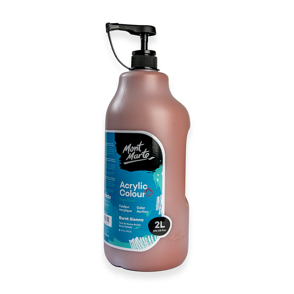 Acrylic Colour Paint Signature 2L Bottle with Pump – Burnt Sienna - Image 4