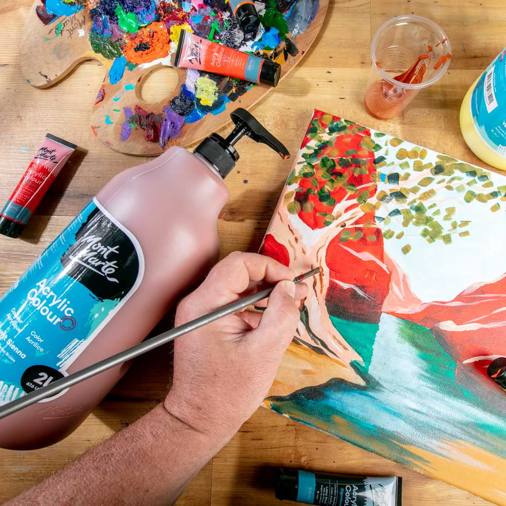 Acrylic Colour Paint Signature 2L Bottle with Pump – Burnt Sienna - Image 7