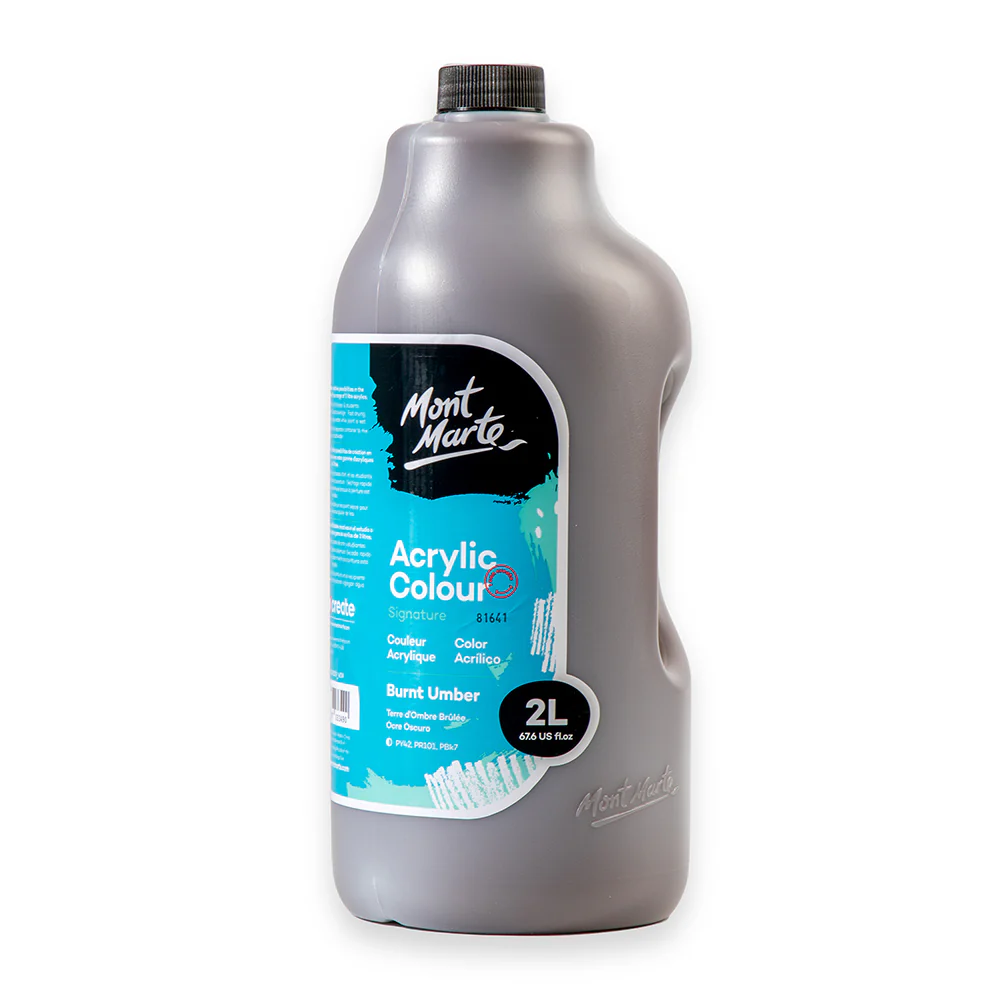 Acrylic Colour Paint Signature 2L Bottle with Pump – Burnt Umber - Image 2