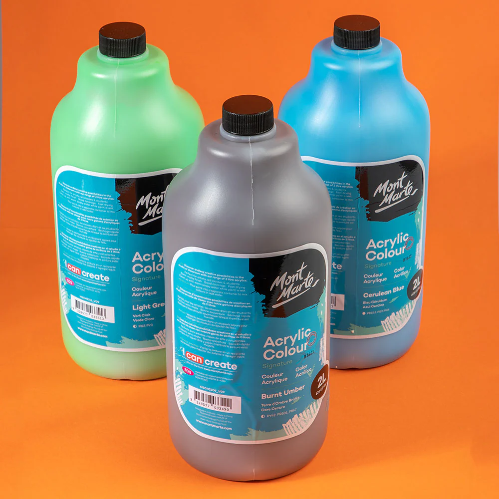Acrylic Colour Paint Signature 2L Bottle with Pump – Burnt Umber - Image 8