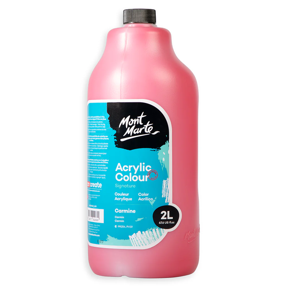 Acrylic Colour Paint Signature 2L Bottle with Pump – Carmine - Image 2