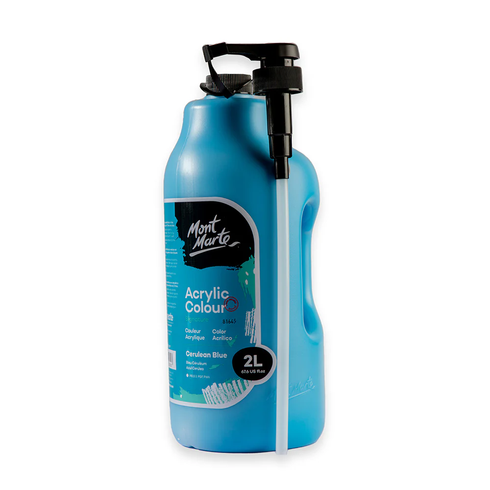 Acrylic Colour Paint Signature 2L Bottle with Pump – Cerulean Blue