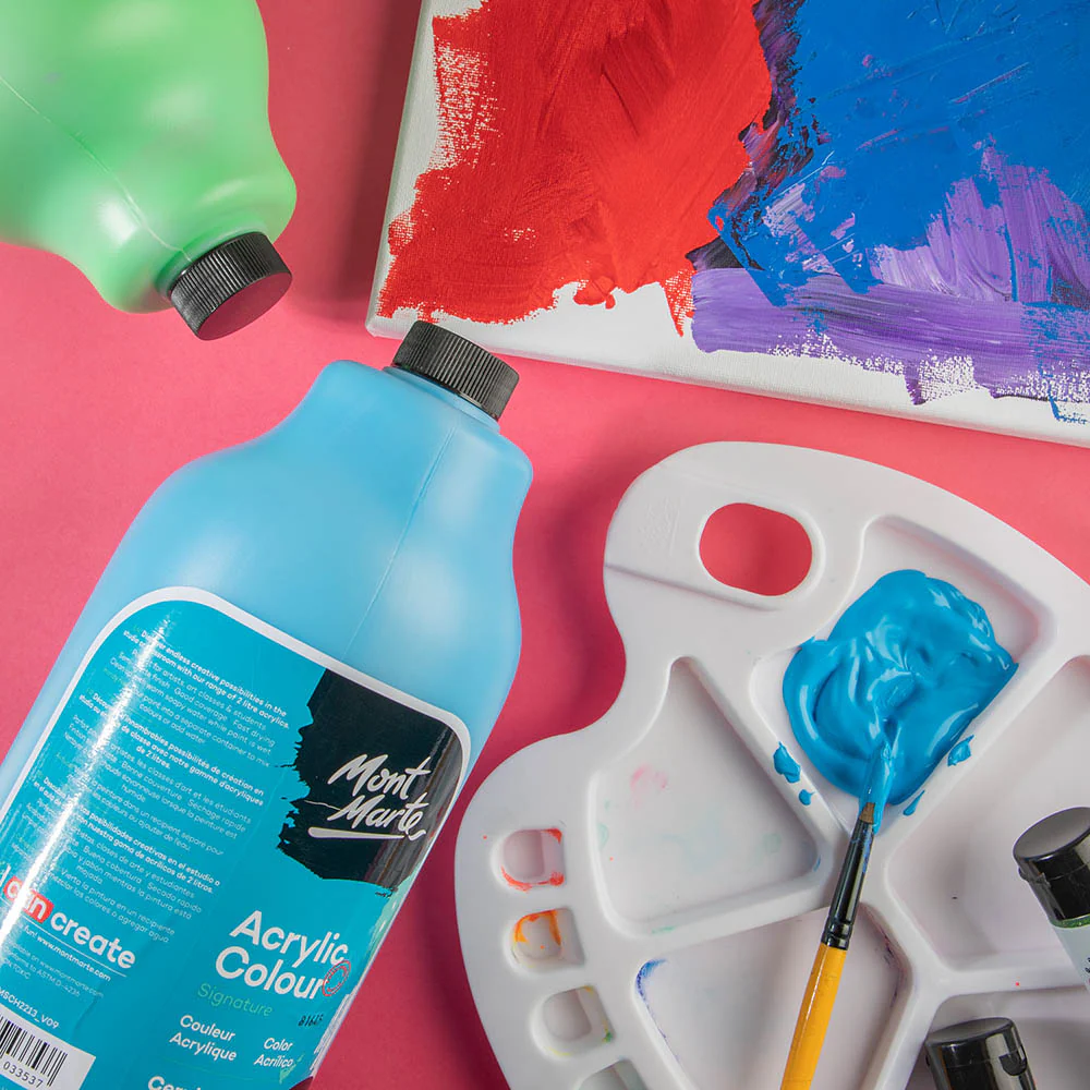 Acrylic Colour Paint Signature 2L Bottle with Pump – Cerulean Blue - Image 8