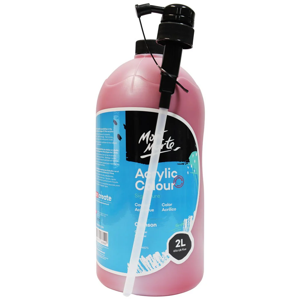 Acrylic Colour Paint Signature 2L Bottle with Pump – Crimson