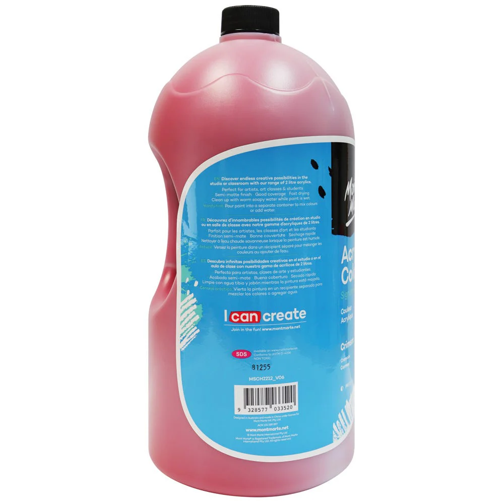 Acrylic Colour Paint Signature 2L Bottle with Pump – Crimson - Image 3
