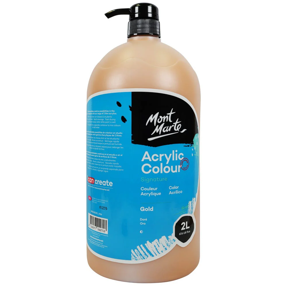 Acrylic Colour Paint Signature 2L Bottle with Pump – Gold - Image 4