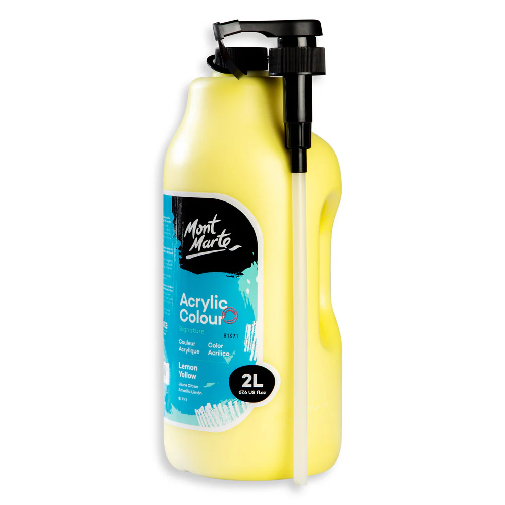 Acrylic Colour Paint Signature 2L Bottle with Pump – Lemon Yellow
