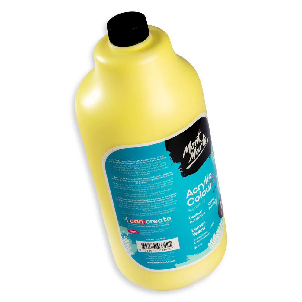 Acrylic Colour Paint Signature 2L Bottle with Pump – Lemon Yellow - Image 4
