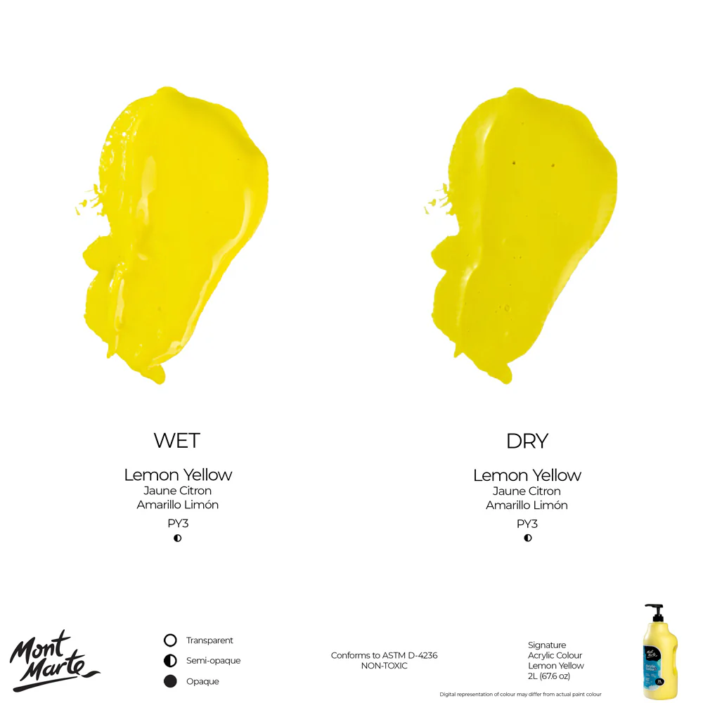 Acrylic Colour Paint Signature 2L Bottle with Pump – Lemon Yellow - Image 8