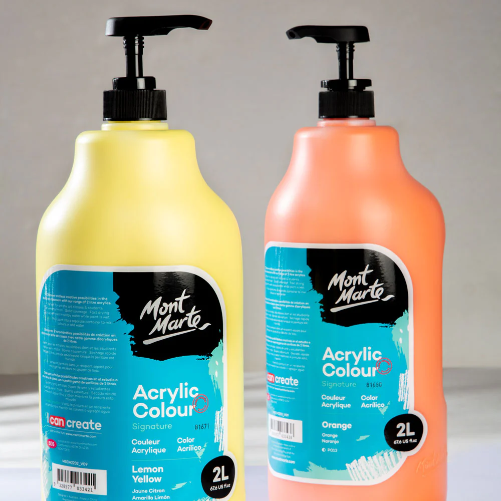 Acrylic Colour Paint Signature 2L Bottle with Pump – Lemon Yellow - Image 9