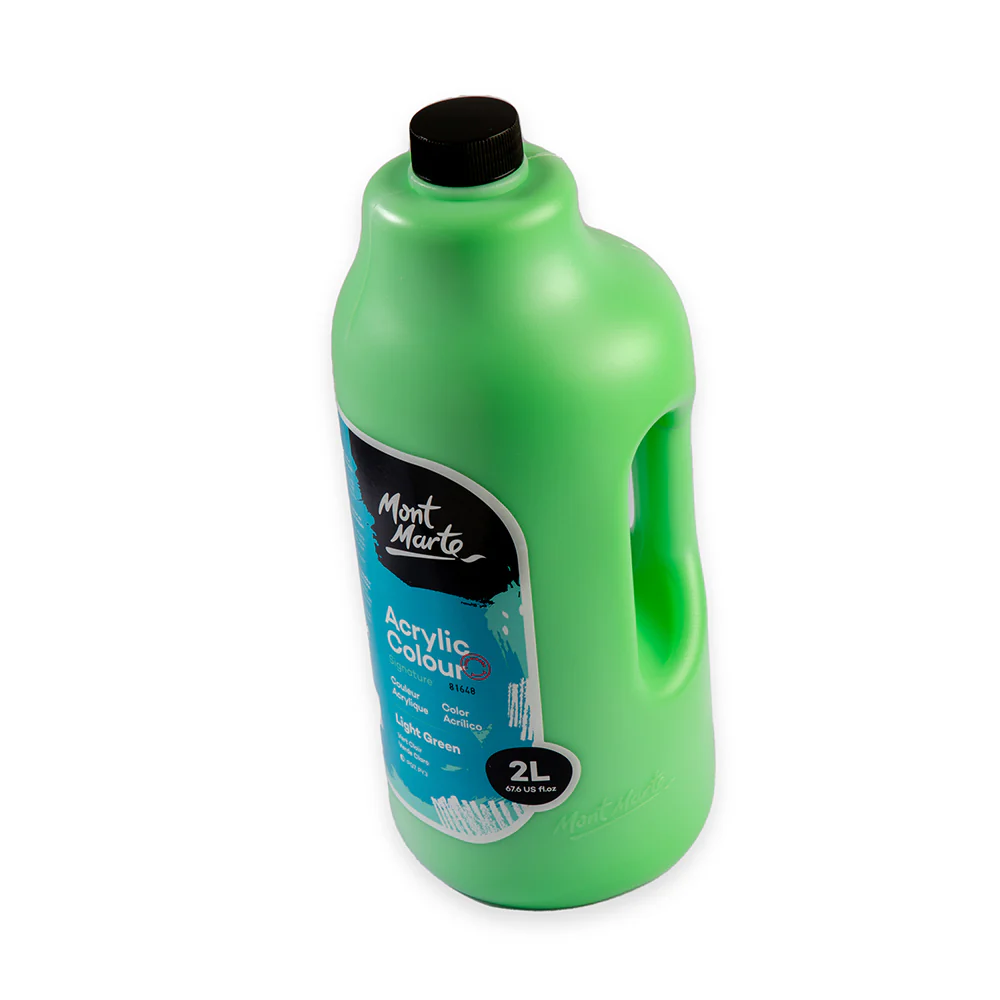 Acrylic Colour Paint Signature 2L Bottle with Pump – Light Green - Image 2